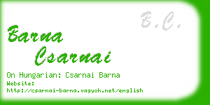 barna csarnai business card